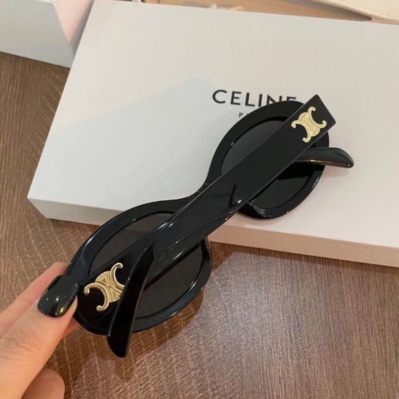 Celine Oval Sunglasses Triomphe Black - Picture 5 of 5